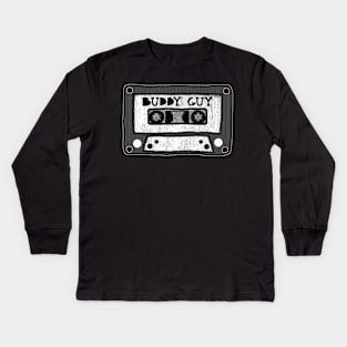 buddy guy cassette black and white Kids Long Sleeve T-Shirt